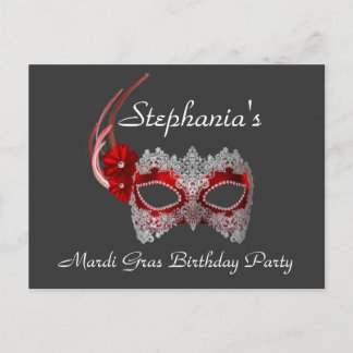 "Mardi Gras Birthday" - Party Einladung