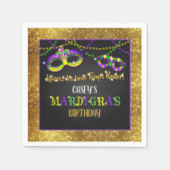 Mardi Gras Birthday Serviette