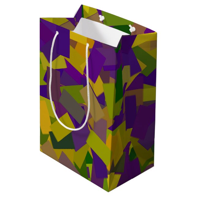 Mardi Gras Blocks Mittlere Geschenktüte (Rückseite Schrägansicht)