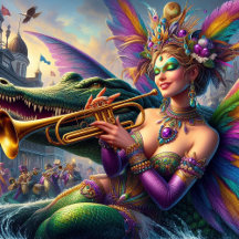 Mardi Gras Blond und Claude der Alligator