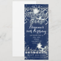 Mardi Gras Blue & White VIP Geburtstagsparty Ticke