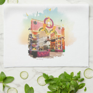 Mardi Gras Bogen Galveston, wasserfarben inspirier Geschirrtuch