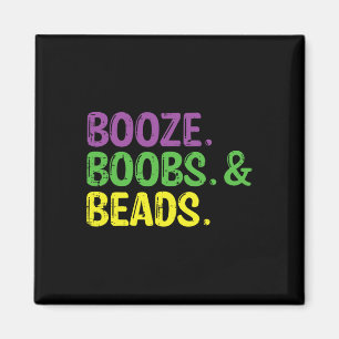 Mardi Gras Booze Beads Funny Fat Dienstag Karneval Magnet