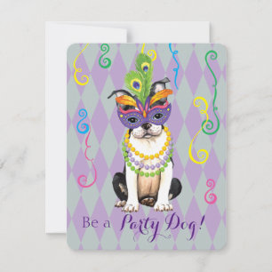 Mardi Gras Boston Terrier Einladung