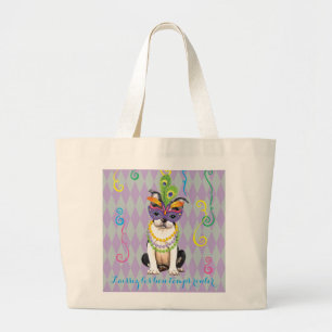 Mardi Gras Boston Terrier Jumbo Stoffbeutel
