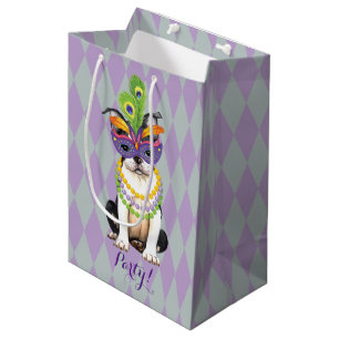 Mardi Gras Boston Terrier Mittlere Geschenktüte