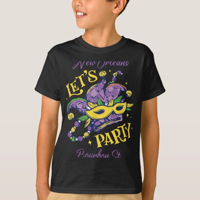 Mardi Gras Bourbon Street New Orleans Souvenir Lou T-Shirt (Vorderseite)