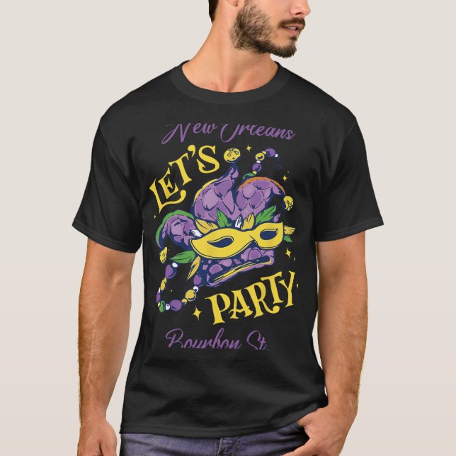 Mardi Gras Bourbon Street New Orleans Souvenir Lou T-Shirt (Vorderseite)