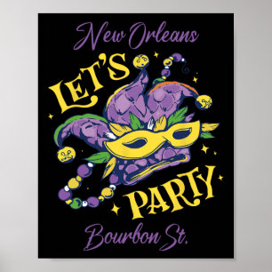 Mardi Gras Bourbon Street Poster