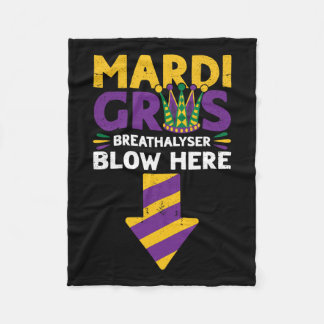 Mardi Gras Breathalyzer Blow Here Funny Adult Mard Fleecedecke