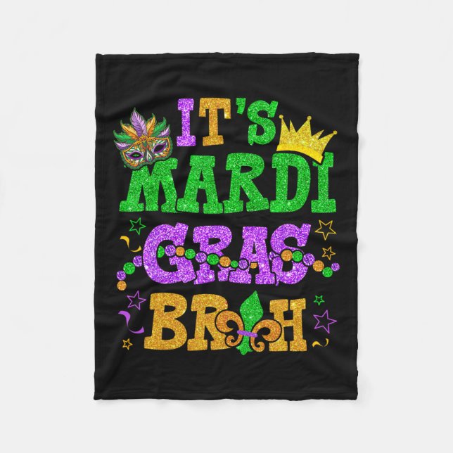 Mardi Gras Bruh Funny Mardi Gras Teens Boys K Fleecedecke (Vorderseite)