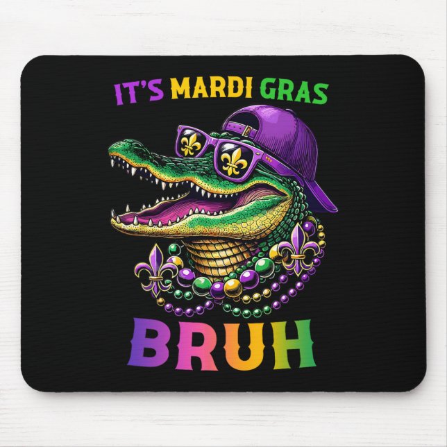 Mardi Gras Bruh Marigator Alligator Mardi Gra Mousepad (Vorne)