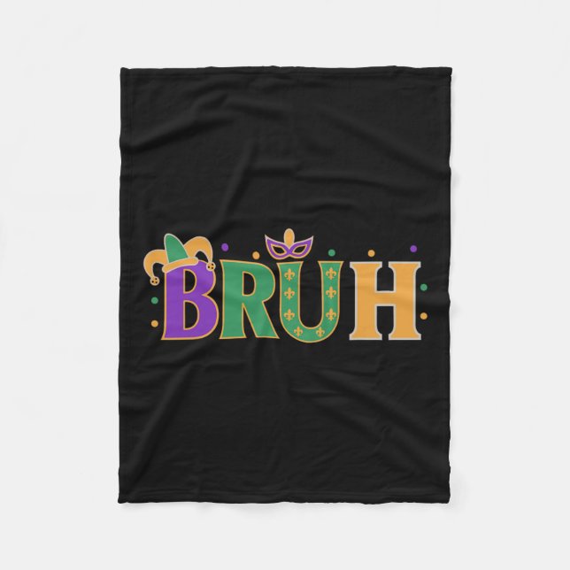 Mardi Gras Bruh Shirt Boys Mardi Gras Kids Teens M Fleecedecke (Vorderseite)