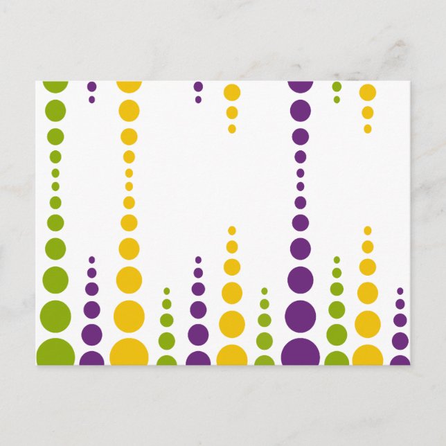 Mardi Gras Bubble Dots Postkarte (Vorderseite)