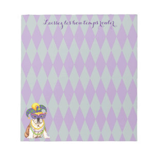 Mardi Gras Bulldog Notizblock