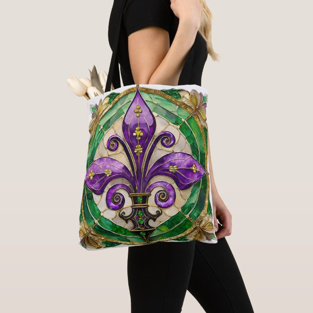 Mardi Gras Buntglas Fleur de lis (Von Nahem)
