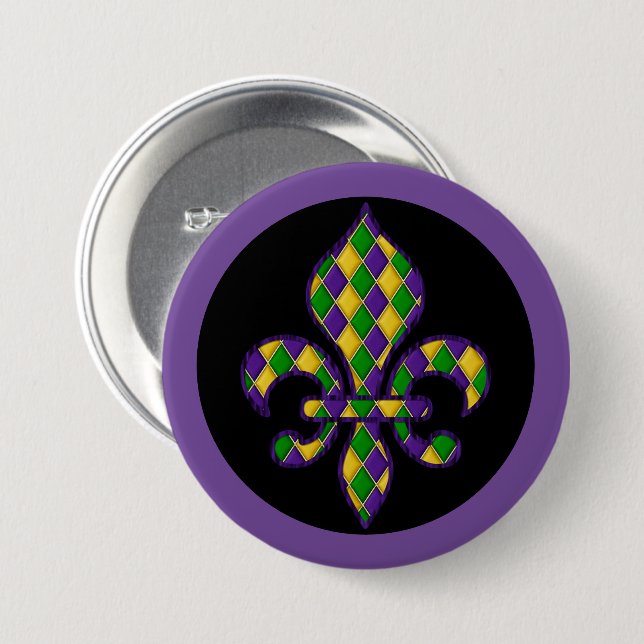 Mardi Gras Button Button (Vorne & Hinten)