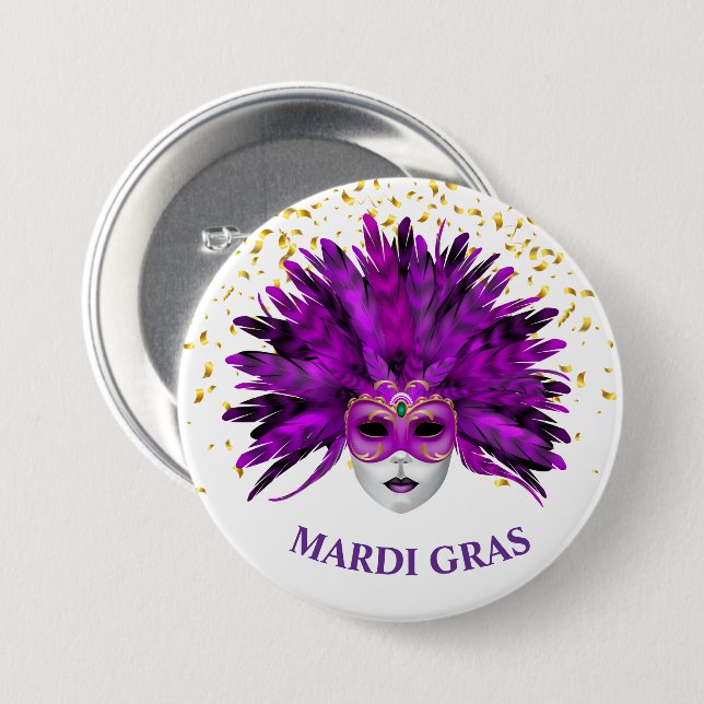 Mardi Gras Button Button (Vorne & Hinten)