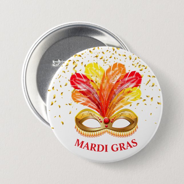 Mardi Gras Button Button (Vorne & Hinten)