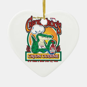Mardi Gras Cajun Crocodile Keramikornament