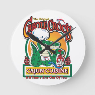 Mardi Gras Cajun Crocodile Runde Wanduhr