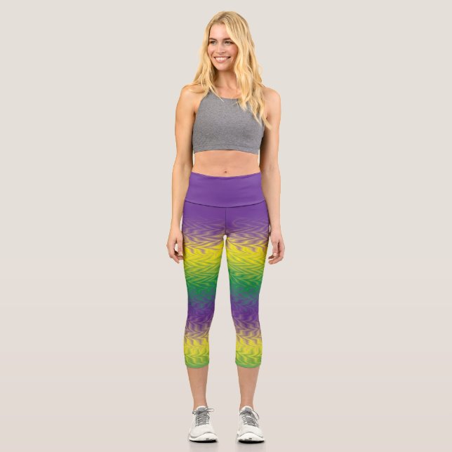 Mardi Gras Capri 3/4 Leggings (flüssig) (Vorderseite)