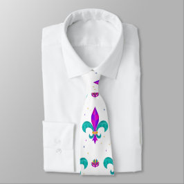 Mardi Gras Carnaval Green & Lila Masquerade Fun Krawatte