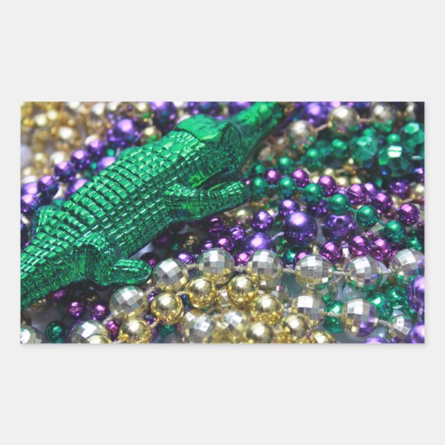 Mardi Gras Carnival Alligator Bead Decal Stickers (Vorderseite)