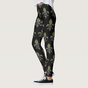 Mardi Gras Carnival Black Leggings