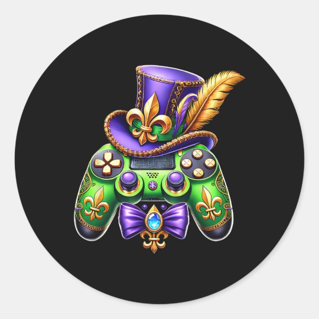 Mardi Gras Carnival Bo Runder Aufkleber (Vorderseite)