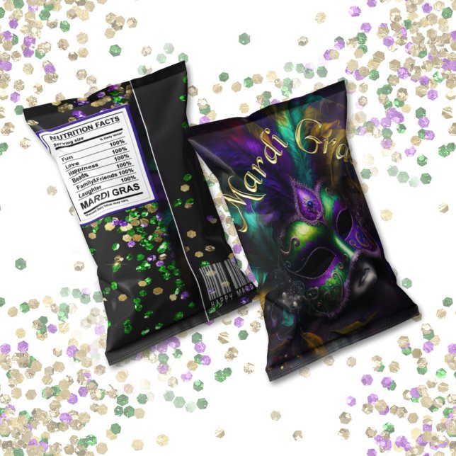Mardi Gras Carnival Chip Bag Wrappers Gastgeschenk Notizblock (Von Creator hochgeladen)