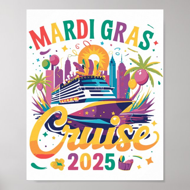 Mardi Gras Carnival Cruise 2025 Family Cruising Ma Poster (Vorne)