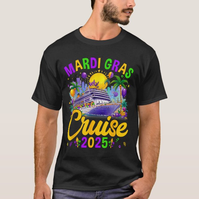 Mardi Gras Carnival Cruise 2025 Family Cruising Ma T-Shirt (Vorderseite)