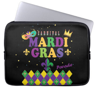 Mardi Gras Carnival Deco Lilie Pattern Laptopschutzhülle