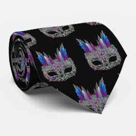 Mardi Gras Carnival Feather Mask NeckTie 2 Krawatte