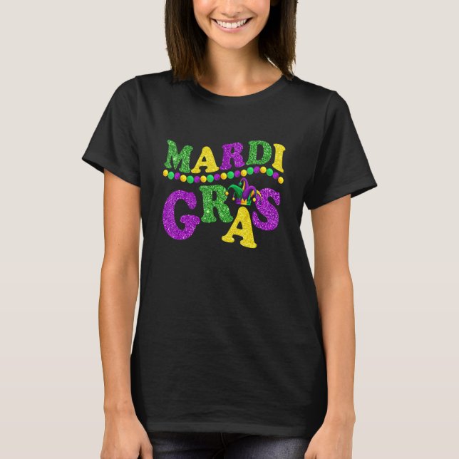 Mardi Gras Carnival Funny Festival Party Graphic W T-Shirt (Vorderseite)