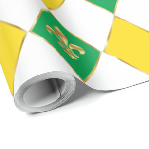 Mardi Gras Carnival Geometrische Rhombus-Lilie Geschenkpapier
