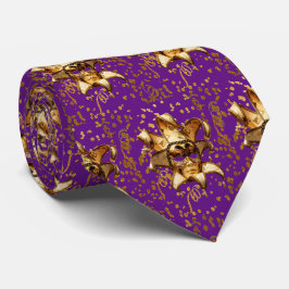 Mardi Gras Carnival Goldmedaille Confetti Lila Krawatte
