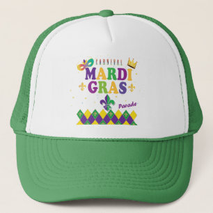 Mardi Gras Carnival Harlequin Lilie Diamond Truckerkappe
