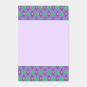 Mardi Gras Carnival Harlequin Lilie Post-it Klebezettel
