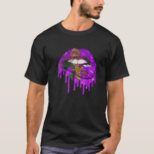 Mardi Gras Carnival Kostüm Lila & Gold Fleur De T-Shirt
