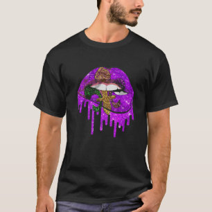 Mardi Gras Carnival Kostüm Lila & Gold Fleur De T-Shirt