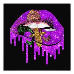 Mardi Gras Carnival Lila Gold Fotodruck