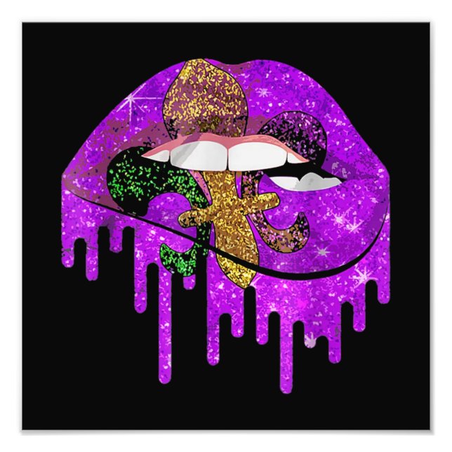 Mardi Gras Carnival Lila Gold Fotodruck (Vorne)