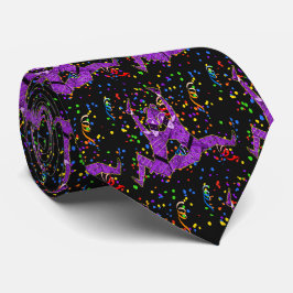 Mardi Gras Carnival Lila Jesters und Confetti Krawatte
