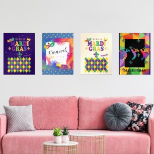 Mardi Gras Carnival Lilie Diamond Harlequin Bilderwand Sets