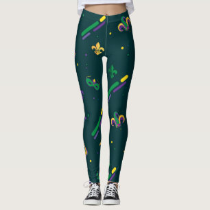 Mardi Gras Carnival Lilie Diamond Harlequin Leggings
