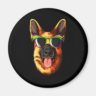Mardi Gras Carnival Mask German Shepherd Magnet