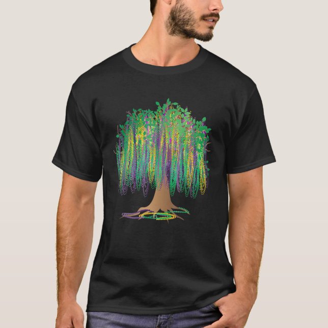 Mardi Gras Carnival Mexican Graphic Bead Tree Bour T-Shirt (Vorderseite)