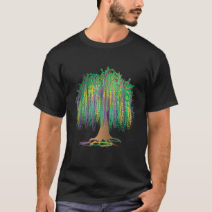 Mardi Gras Carnival Mexican Graphic Bead Tree Bour T-Shirt